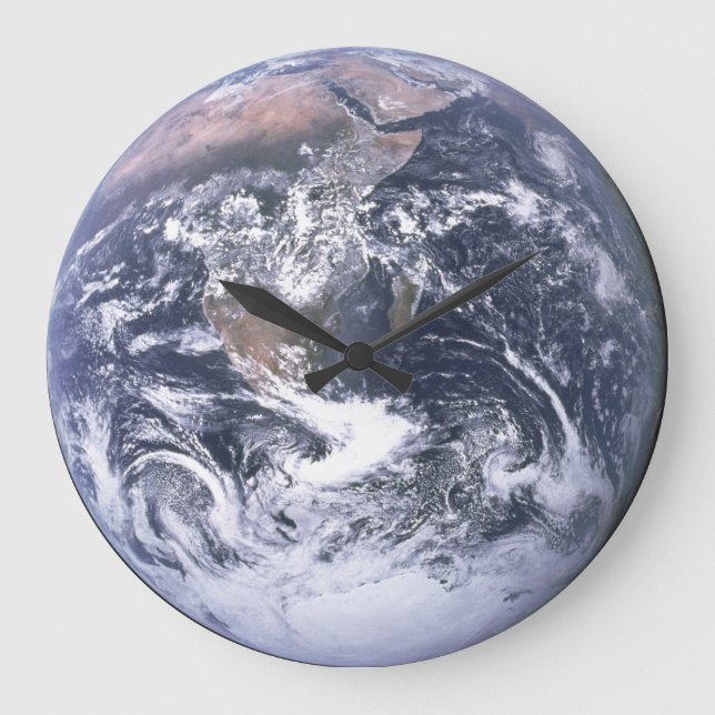 Earth Round Wall Clock Stor Klocka (Framsida)