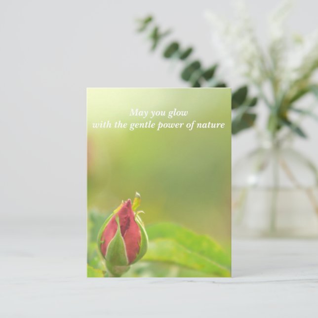 Earth’s Glow and Healing Japanese Flowers/EarthDay Meddelande Vykort (Stående Fram)