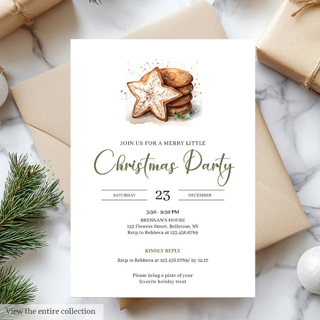 Earth’s Hues Beige Minimalist Nordic Christmas  Inbjudningar (Earth’s Hues Beige Minimalist Nordic Christmas Party

)