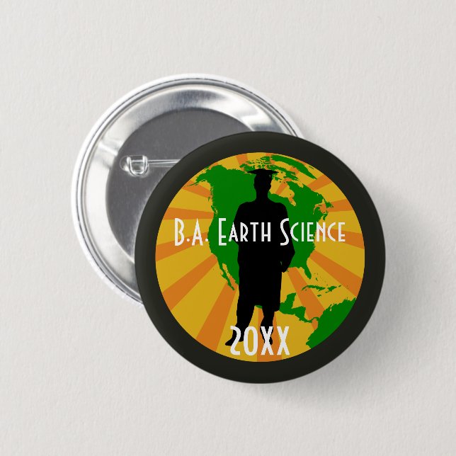 Earth Science Student Badge (Male) Knapp (Framsida & baksida)