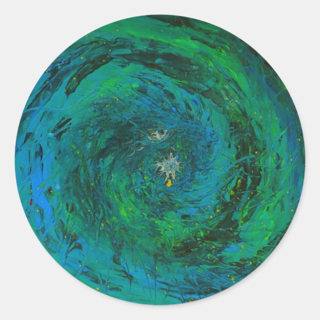 Earth Sea Spirits Runt Klistermärke (Framsida)