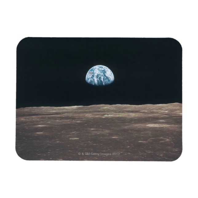 Earth Seen från Måne Magnet (Horisontell)