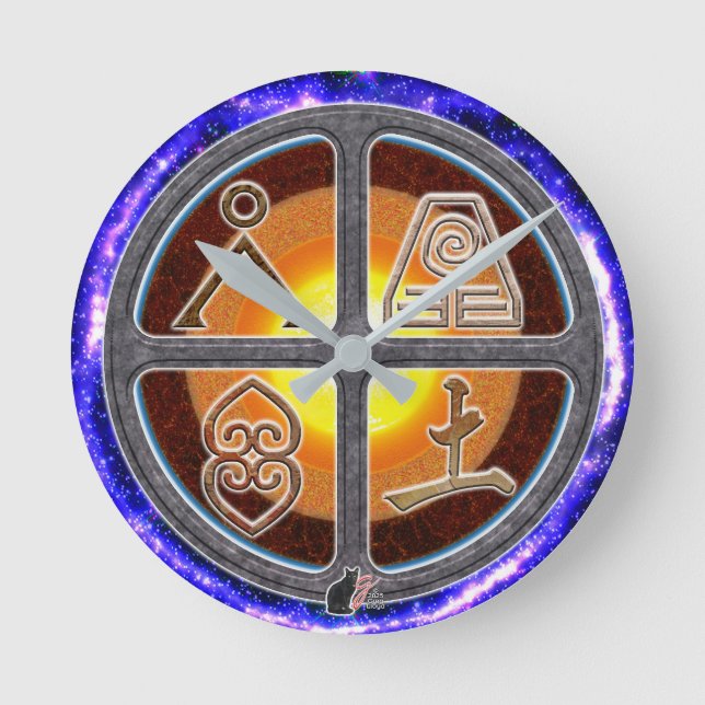 Earth Signs Rund Klocka (Framsida)