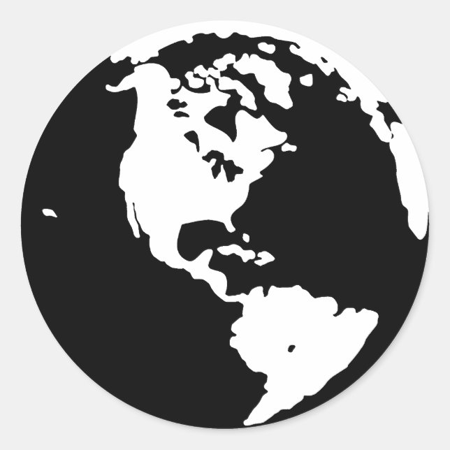 Earth Silhouette Runt Klistermärke (Framsida)