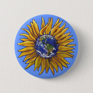 Earth Solros Button Knapp