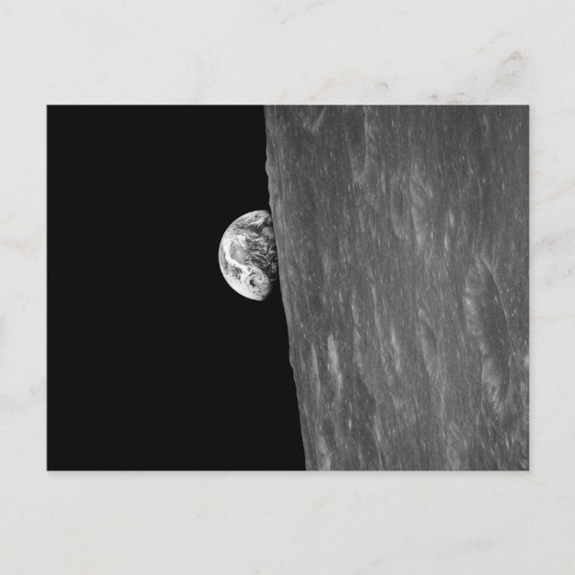 "Earth-Stiga upp", första fotot från rymden Vykort (Framsida)