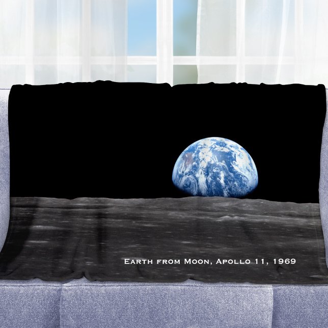 Earth Stigning över Måne, Apollo 11, 1969 Fleecefilt (Skapare uppladdad)