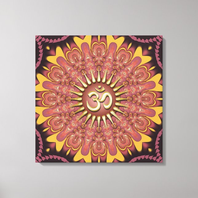 Earth Sunshine Aum New Age Wrapped Canvas (Framsida)