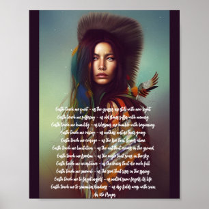 Earth Teach Me Prayer Inhemska Woman Poster