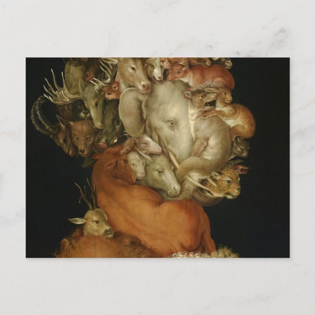 Earth, Terra, 1570 av Giuseppe Arcimboldo Vykort (Framsida)