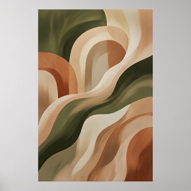 Earth Terracotta Abstract Wall Art Gallery Poster  (Framsidan)
