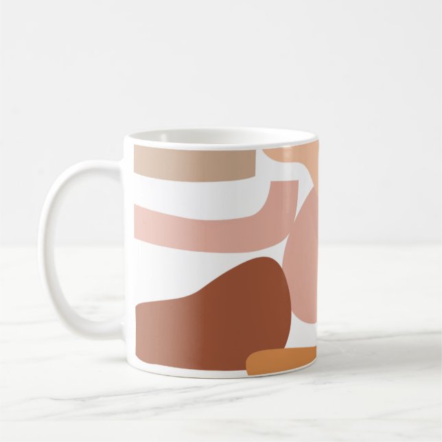 Earth Tone Abstrakt Mönster Kaffemugg (Vänster)