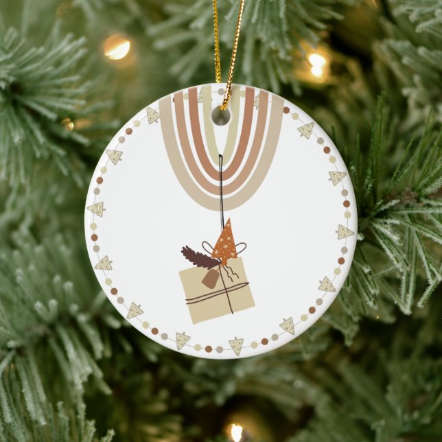 Earth Tone Boho Rainbow Arch Gift Träd Ornament (Träd)