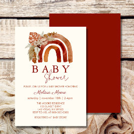 Earth Tone Boho Rainbow Baby Shower Inbjudningar