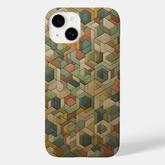 Earth Tone Geometric Hexagon Phone Case - Modern  (Baksida)