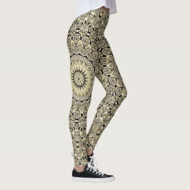 Earth Tone Mandala Intricate Geometric Mönster Leggings
