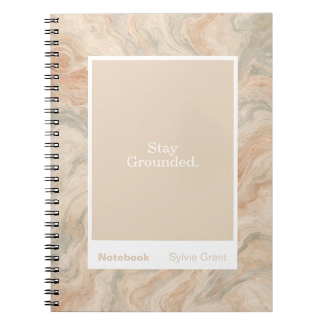 Earth Tone Marble Block Quote Classic Anteckningsbok (Framsidan)