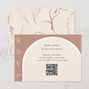 Earth Tone Modern Simple Arch QR-kod bröllop OSA Kort