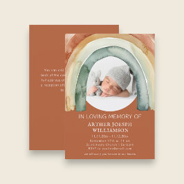 Earth Tone Rainbow Baby Funeral Inbjudningar