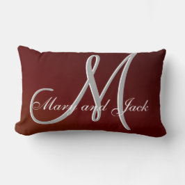 Earth Tone Red 3d Monogram Lumbarkudde