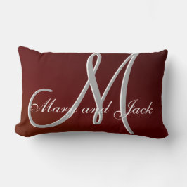 Earth Tone Red 3d Monogram Lumbarkudde
