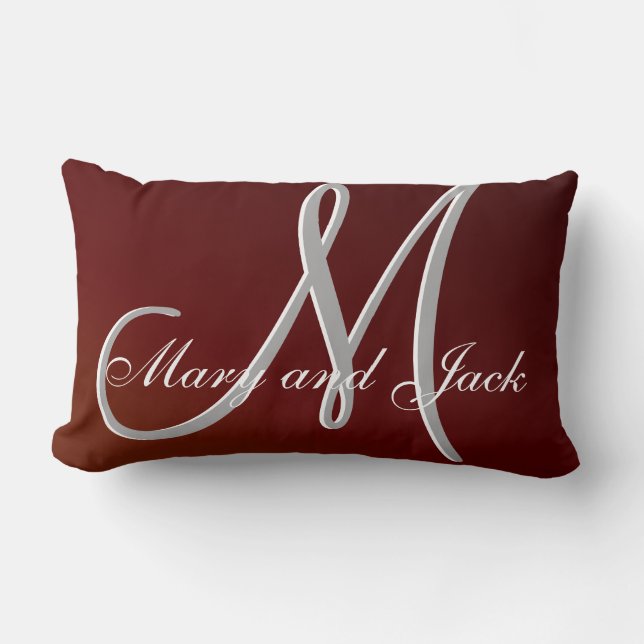 Earth Tone Red 3d Monogram Lumbarkudde (Framsida)