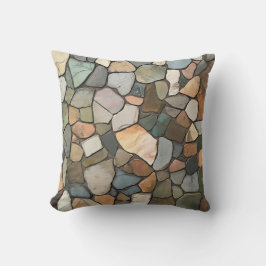 Earth Tone Stone Mosaic Pillow Kudde
