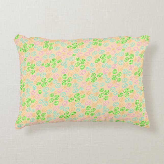 Earth Tone Swirl Pattern Prydnadskudde (Framsidan)