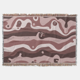 Earth-Tone Tribal Abstract Throw Blanket Filt