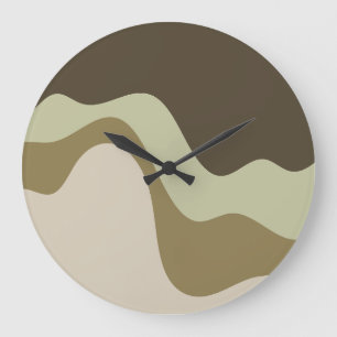 Earth Tone Vinkarare Abstrakt Art Dekorativ kudde Stor Klocka