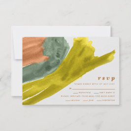 Earth Tone Watercolor Modern Bröllop OSA Card Tack Kort
