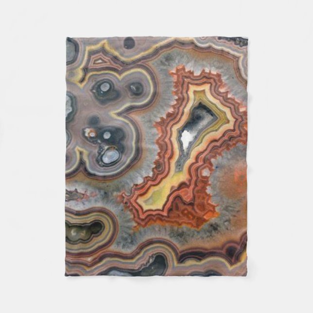 Earth Toned Agate Crystal Fleece Blanket (Framsidan)