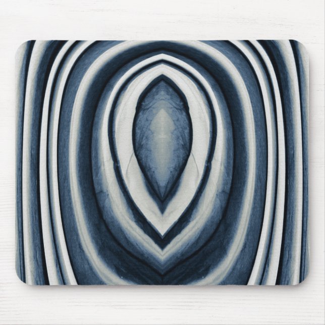 Earth Toned Blue Abstrakt Mönster Musmatta (Framsidan)