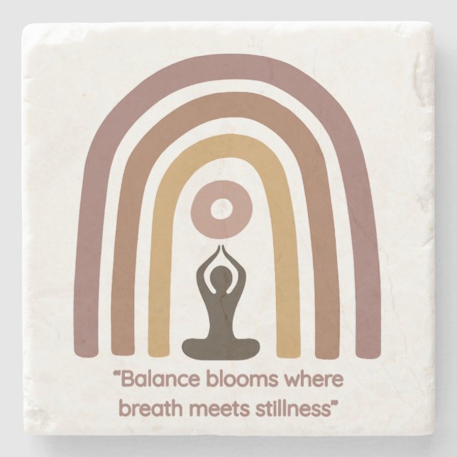 Earth-Toned Mindfulness Rainbow Yoga Design Stenunderlägg (Framsidan)