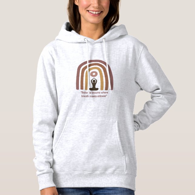 Earth-Toned Mindfulness Rainbow Yoga Design T Shirt (Framsida)