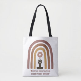 Earth-Toned Mindfulness Rainbow Yoga Design Tygkasse