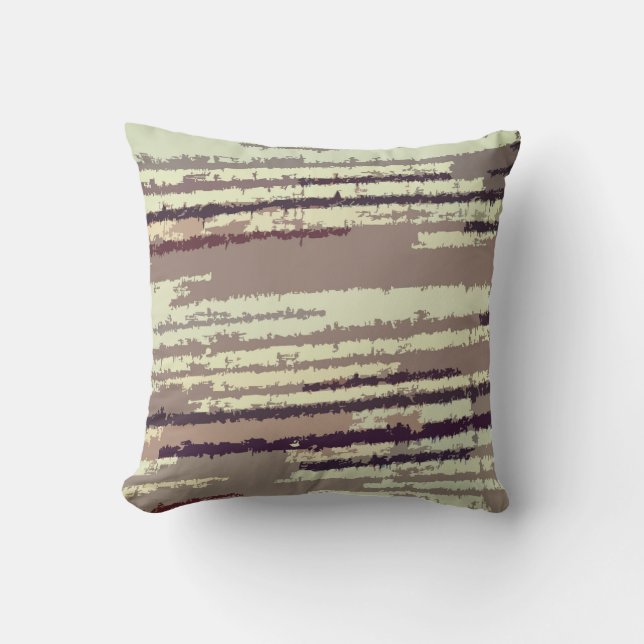 Earth Toned Multicolor Rand Mönster Kudde (Framsida)