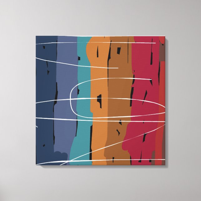 Earth Tones Abstrakt Art Rand Canvastryck (Framsida)