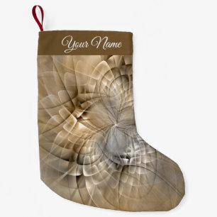 Earth Tones Abstrakt Modern Fractal Art Own Namn Liten Julstrumpa