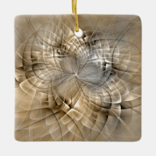 Earth Tones Abstrakt Modern Fractal Art Struktur Julgransprydnad Keramik