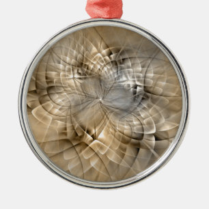 Earth Tones Abstrakt Modern Fractal Art Struktur Julgransprydnad Metall