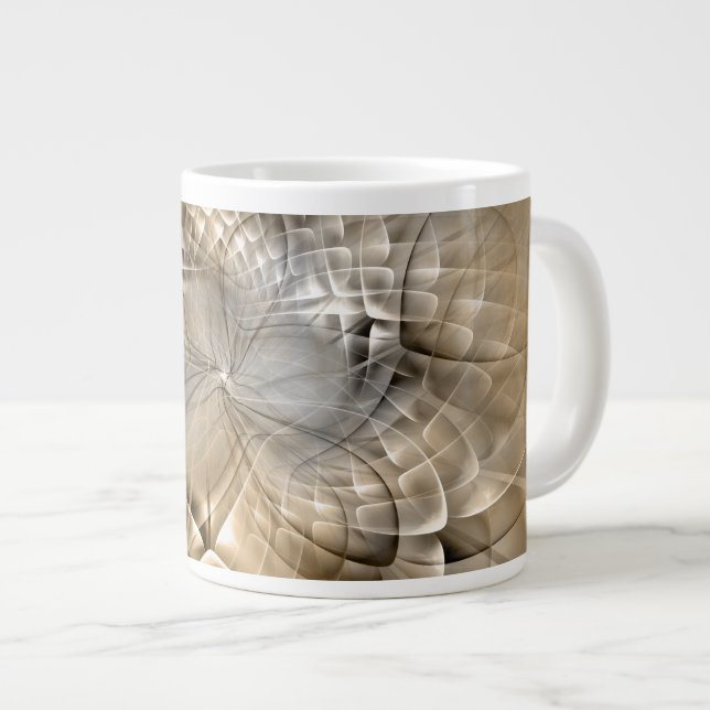Earth Tones Abstrakt Modern Fractal Art Struktur Jumbo Mugg (Framsida höger)