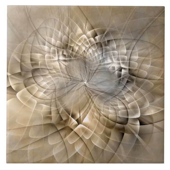 Earth Tones Abstrakt Modern Fractal Art Struktur Kakelplatta (Framsidan)