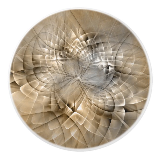 Earth Tones Abstrakt Modern Fractal Art Struktur Knopp (Framsidan)
