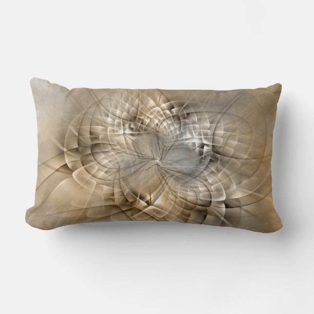 Earth Tones Abstrakt Modern Fractal Art Struktur Lumbarkudde (Framsida)