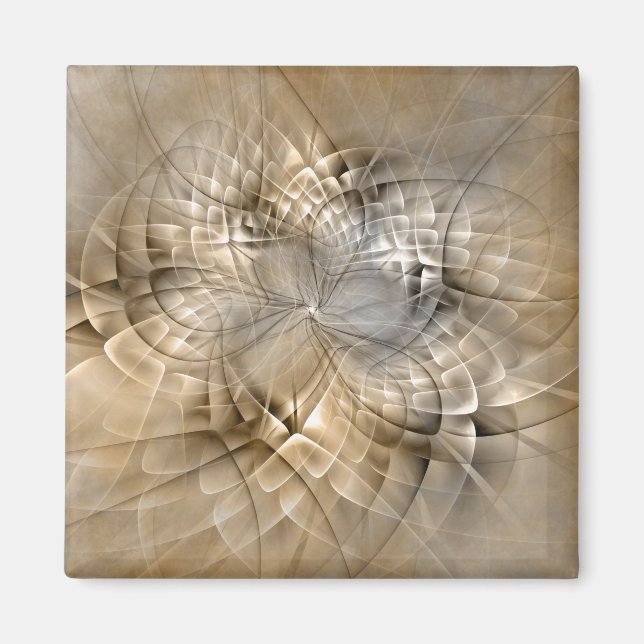 Earth Tones Abstrakt Modern Fractal Art Struktur Magnet (Framsidan)