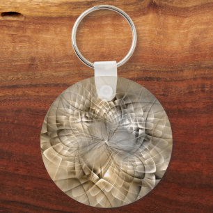 Earth Tones Abstrakt Modern Fractal Art Struktur Nyckelring