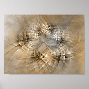 Earth Tones Abstrakt Modern Fractal Art Struktur Poster