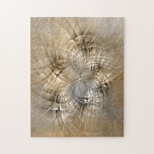 Earth Tones Abstrakt Modern Fractal Art Struktur Pussel (Vertikal)