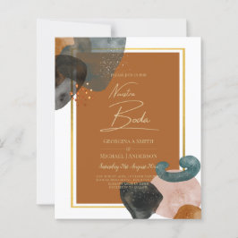 Earth Tones Bröllop Terracotta Grönt Guld Abstrakt